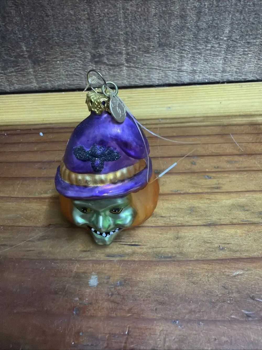 HALLOWEEN ornament pumpkin witch blown glass VINTAGE Dept 56
